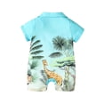 thumbnail image 2 of Bagilaanoe Newborn Baby Boys Summer Jumpsuit Print Short Sleeve Bodysuit Shorts 3M 6M 9M 12M 18M 24M Infant Casual One Piece Romper, 2 of 8