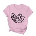 thumbnail image 4 of Jewelreauty Women Valentine's Day Shirts Short Sleeve Letter Heart Graphic T-Shirts Casual Pullover Tunic Tops (XL, E Pink), 4 of 5
