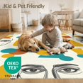 thumbnail image 4 of ODIKA 6'x9' Washable Area Rug Non-Slip, Easy Care, Retro Contemporary Minimalist Face Drawing Playful Classroom for Family Room, Living Mater Bedroom, 4 of 7