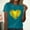 Sky Blue Womens shirts, variant on Summer Saving Wycnly Womens Shirts Round Neck Short Sleeve Heart Print Summer Cute Tops Casual Loose Fit Ladies Breathable Pullover Blouses Green xl Clearance Under $5