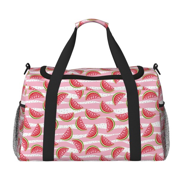 Balery Cute Watermelon Bolsa de Gimnasio para Mujeres, Bolsa de Viaje con Bolsillo Húmedo, Bolsa de Fin de Semana para Mujeres, Bolsa de Viaje Resistente al Agua