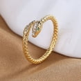 thumbnail image 4 of (Paquete de 2) (D) Anillos abiertos de serpiente vintage Anillo de dedo índice de cruz de cristal Anillos ajustables sonrientes Anillo de pintail Joyería Regalos para mujeres y niñas, 4 of 5