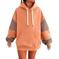 thumbnail image 1 of Wensltd Spring Hooded Sweatshirt for Women Casual Solid Color Round Neck Long Sleeve Pullover Blouse, 1 of 6