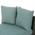 thumbnail image 5 of Adelina Wicker Outdoor Curved Loveseat Sectional with Cushions, Gray and Teal, 5 of 7