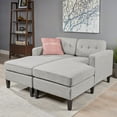 GDF Studio Grace Contemporary Fabric Tufted Double Chaise Lounge, Light