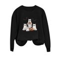 thumbnail image 5 of DIOAZUD Womens Halloween Sweatshirts Plus Size Ghost Print Pullovers Soft Holiday Round Neck Long Sleeve Sweater Tops Halloween Costumes Black S-XXL, 5 of 6
