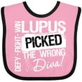 thumbnail image 3 of Inktastic Lupus Picked The Wrong Diva Girls Baby Bib, 3 of 4