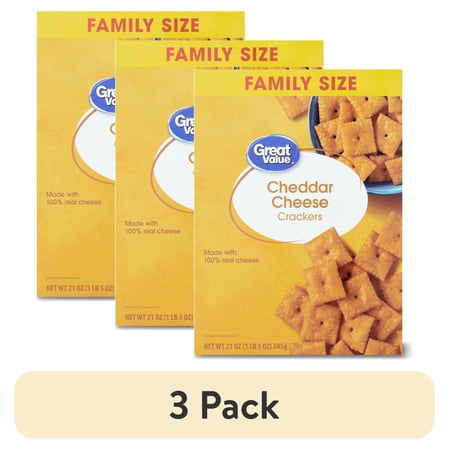 (3 pack) Great Value Cheese Crackers, 21 oz