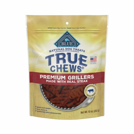 Blue Buffalo True Chews Premium Grillers Natural Dog Treats  Steak 10 oz Bag