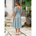 thumbnail image 4 of Vestido BerryGo Summer 2025, casual, con cuello cuadrado a media pierna, 4 of 7