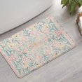 thumbnail image 2 of Pink Floral Pattern Bathroom Rugs Mat,Non Slip Microfiber Bathroom Rug,Rubber Backing,Soft Bathroom Mats for Bathroom Floor,Tub and Shower,17x27in(43x68cm), 2 of 5