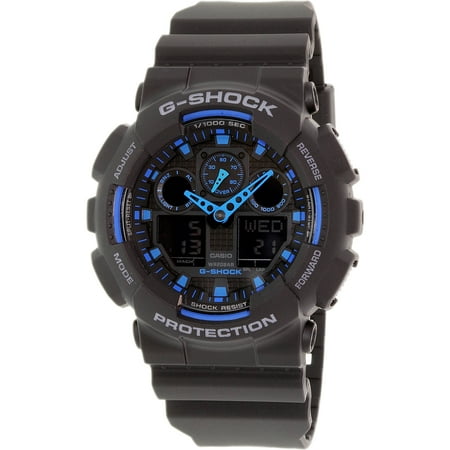 Fashion Quartz Watch - Men's G-Shock GA100-1A2 Black Resin Quartz Fashion Watch