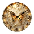 thumbnail image 2 of Reloj de pared de mariposa, silencioso, analógico, moderno, de madera, artístico 20 centímetros, 2 of 9
