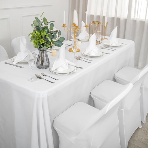 Waterproof Stretch Spandex Folding Chair Covers, Dining Room Chair Slipcovers Protector for Wedding, Banquet, Party, Holidays, Celebration and Decoration (White)