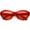 Red, variant on Modern Chunky Mono Colored Cat Eye Sunglasses Oval Flat Lens 56mm (Pink)