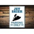 thumbnail image 1 of Jet Skier Parking Novelty Sign, Metal Wall Decor - 10x14 inches, 1 of 4