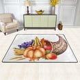 thumbnail image 2 of SKYSONIC 36x24in Fall Cornucopia Harvest Area Rug, Happy Thanksgiving Pumpkin Non-Slip Floor Carpet for Indoor Living Dining Room Bedroom, 2 of 7