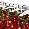 thumbnail image 4 of Small Stall Shower Curtain 36x78 Inch Narrow Half Size Red Golden Christmas Bath Curtains Bathroom Decor, Xmas Pine Needles Balls Berry Waterproof Fabric Shower Curtain Set with Hooks 36 Inch, 4 of 8
