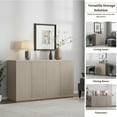thumbnail image 5 of SICOTAS Modern Kitchen Storage Cabinet with Doors Set of 2, Sideboard Buffet for Dining Room, TV Stand for Living Room, Coffee Station Organizer, Multifunctional Storage Organizer，Light Alder, 5 of 10