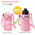 thumbnail image 4 of Miaocao 2 Pcs Large Water Bottle Bag with Strap, Mesh Water Bottle Carrier Holder Crossbody Water Sling Bag Shoulder Strap and Pocket - Walking Sports Hiking Camping (Pink+Light Blue), 4 of 5