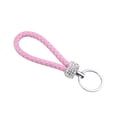 thumbnail image 4 of Llaveros de cuerda de cuero PU hechos a mano, llaveros de cristal brillante para mujeres, hombres y niñas, accesorios para bolsos de coche, llavero de regalo, 4 of 4