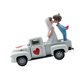 thumbnail image 1 of Decoración de camioneta vintage para el Día de San Valentín, modelo de camioneta, escritorio para el hogar con puertas que se abren. Estilo A, 1 of 9