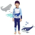 thumbnail image 4 of Uccdo Toddler Boys Rashguard Two Piece Swimsuits Kids Long Sleeve Sunsuits Surf Bathing Suit Swimwear 2-9T, 4 of 6