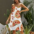thumbnail image 3 of Ladies' Summer Dress Beach Sleeveless Fun Pizza T-shirt Vest Sun Skirt, 3 of 8