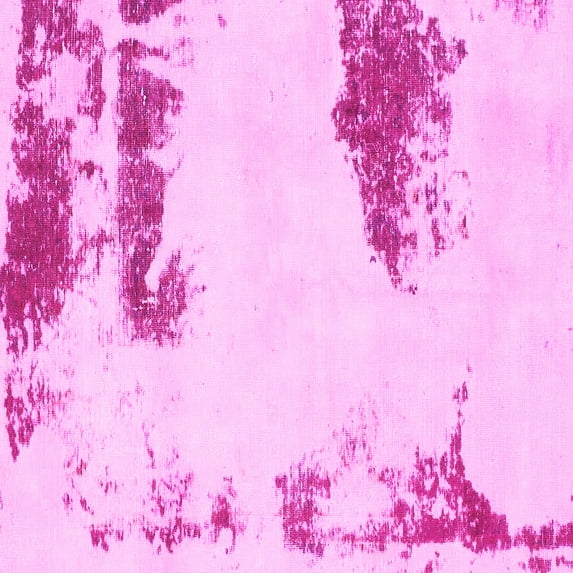 Ahgly Company Indoor Square Abstract Pink Modern Area Rugs, 3' Square