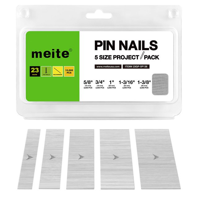 Clavos de Pin Meite calibre 23 surtidos 5 tamaños 23GA Pins 10,000