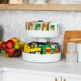 thumbnail image 3 of Mind Reader 2 Tier Lazy Susan Granola Bar and Snack Organizer, Home, Office, Plastic, White, 3 of 9