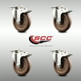 thumbnail image 2 of 5 Inch 316SS High Temp Glass Filled Nylon Top Plate Caster Set Total Lock Brake, 2 of 2