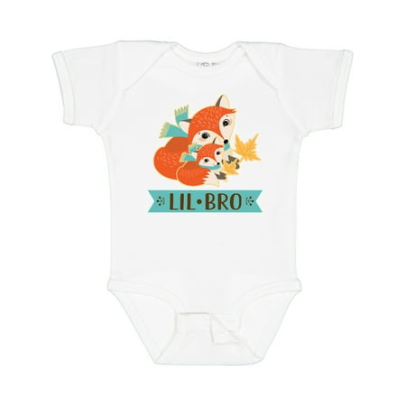 

Inktastic Little Brother Woodland Fox Lil Bro Gift Baby Boy Bodysuit