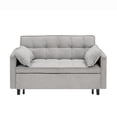 thumbnail image 6 of Bellemave Sleeper Sofa Bed 3-in-1 Convertible Couch with Pullout Bed, Futon 2-Seater Loveseat with Toss Pillows and Storage Pockets, 3 Level Adjustable Backrest Sofa for Living Room （Gray）, 6 of 8