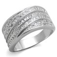 thumbnail image 1 of Alamode 3W882-9 Women Rhodium Brass Ring with AAA Grade CZ in Clear - Size 9, 1 of 1