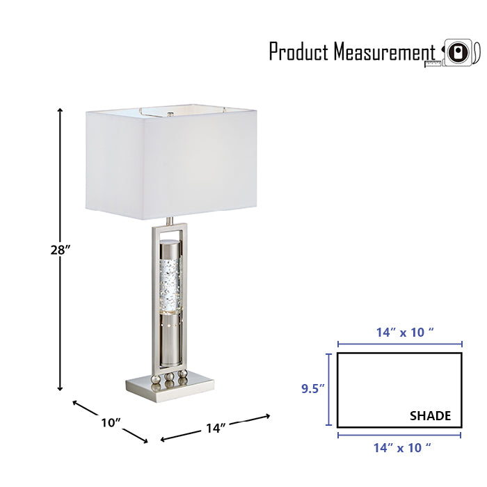OakvillePark Erding Rectangular Shade Accent Table Lamp, Silver