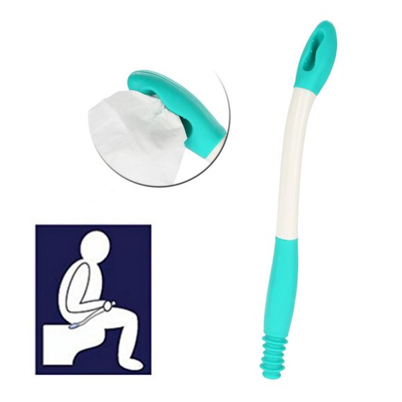 Garosa Long Handle Wiper, Long Handle Reach Comfort Bottom Wiper Holder Toilet Paper Tissue Grip Self Wipe Aid Helper