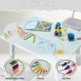 thumbnail image 3 of Toddler Table and 2 Chairs Set, Height Adjustable Kids Table and Chair Set, 31.5''L x 23.6''W, Marble Pattern & Graffiti Desktop, Children Multi-Activity Table for Home/Daycare/Classroom, 3 of 7