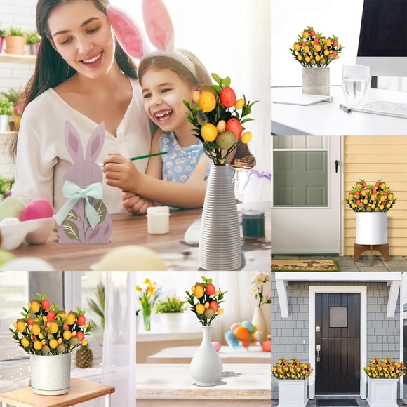 Xuewenshw Easter Egg Branches Decoration Egg Branches Festive Easter Centerpieces For Home Vase Garden Planters Baby Breath Flower