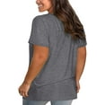 thumbnail image 2 of Sherrylily Womens Plus Size T-Shirts Tops Summer V Neck Criss Cross Tunic Casual Loose Tees, 2 of 3