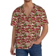thumbnail image 3 of Haiem Red Houses Men's Casual Shirts Short Sleeve Button Down Shirts Fashion Textured Summer Beach Shirt-X-Large, 3 of 7