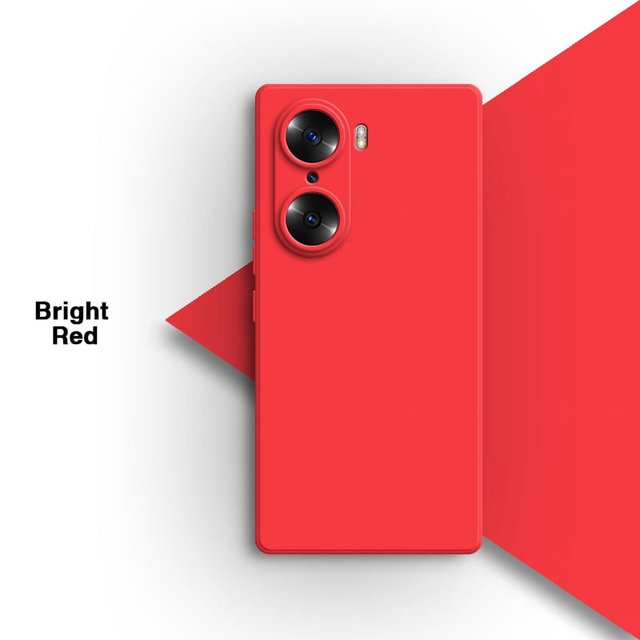 Original Basic Phone Case for Honor 60 Pro SE 60Pro 60SE 5G Trendy simplicity Classic Liquid Silicone Lens Protection Back Cover Bright Red Honor 60