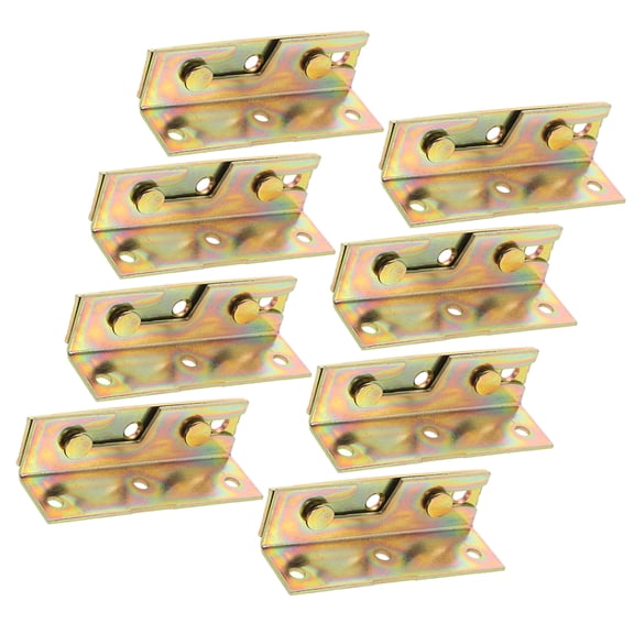 8 Pcs Invisible Bed Bracket Fastener Bracket Bed Hinge 8.00X2.50X2.20CM Golden