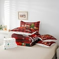 thumbnail image 6 of Manfei Cartoon Xmas Truck Twin Bedding Sets 7 Pieces, Santa Claus Tree Snowman Bedding Comforter Set, Red Black Plaid Chekcered Sheet Sets, Breathable Home Decor, 6 of 8