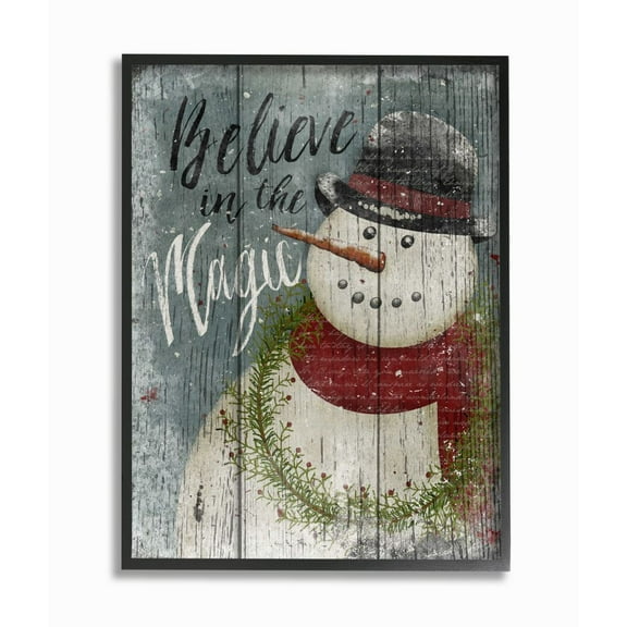Stupell IndustriesBelieve in Magic SnowmanFramed Wall Art by Beth Albert