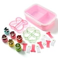 thumbnail image 3 of Cook with Color 20-Piece Kids Plastic Bento Box Lunch Container Set with Sandwich Cutters, Butterfly, 3 of 5