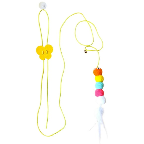 Yinanstore Self-Excited Cat Toy Feather Toys Cat Supplies Hanging Door Type Cat Teaser Toy for Cat Cage