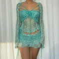 thumbnail image 1 of Ladies Bra Top Cardigan Mini Skirt Backless Hollow Out Low Cut Clubwear Clothing, 1 of 9