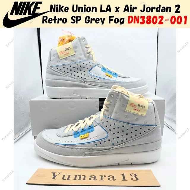N I-K-E Union LA x A i r-Jor-dan 2 Retro SP Grey Fog DN3802-001 Men's Size