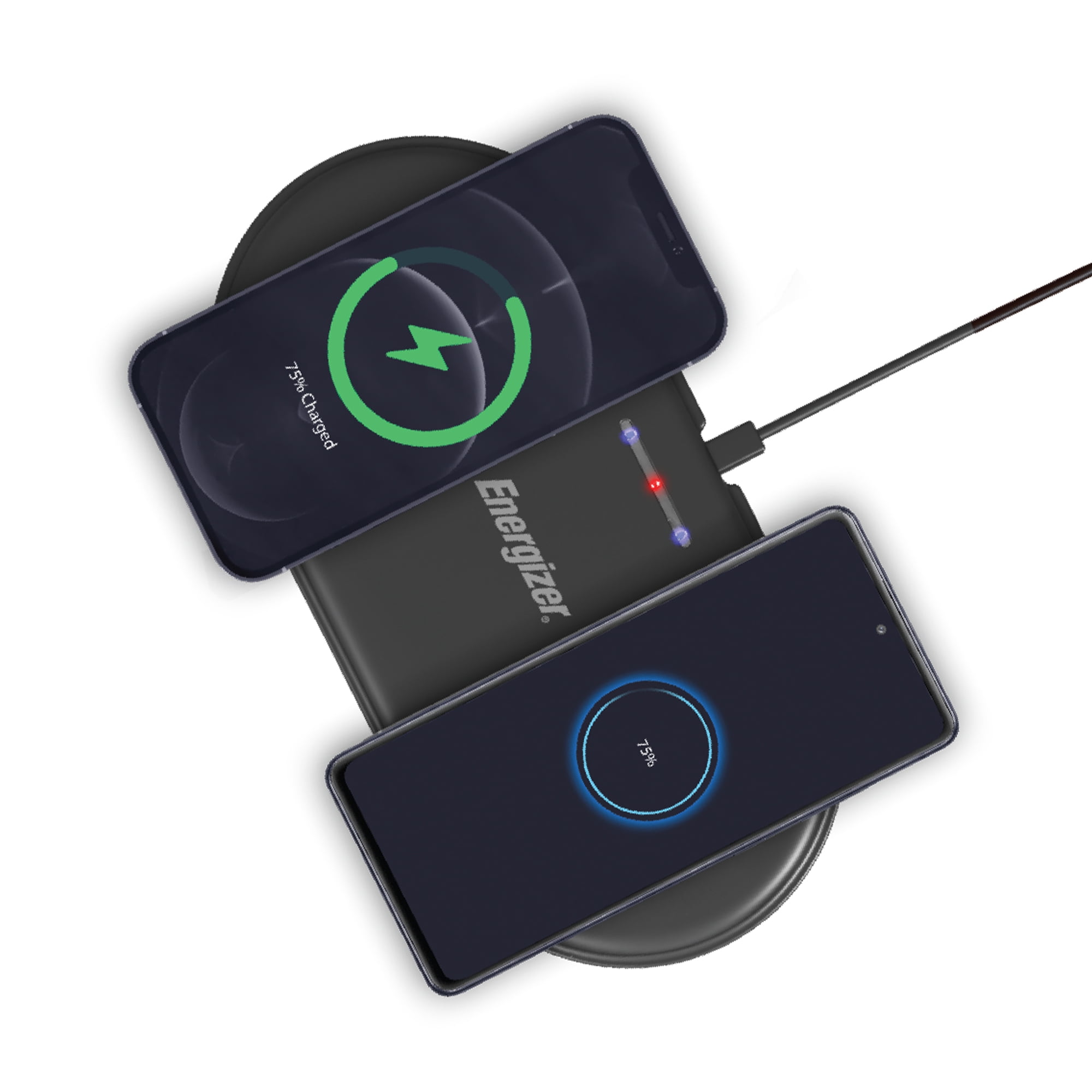 QI Dual Wireless Charging Pad – Fast Dual Device Wireless Charger for Qi-Enabled iPhone, Samsung Galaxy & Android Phones